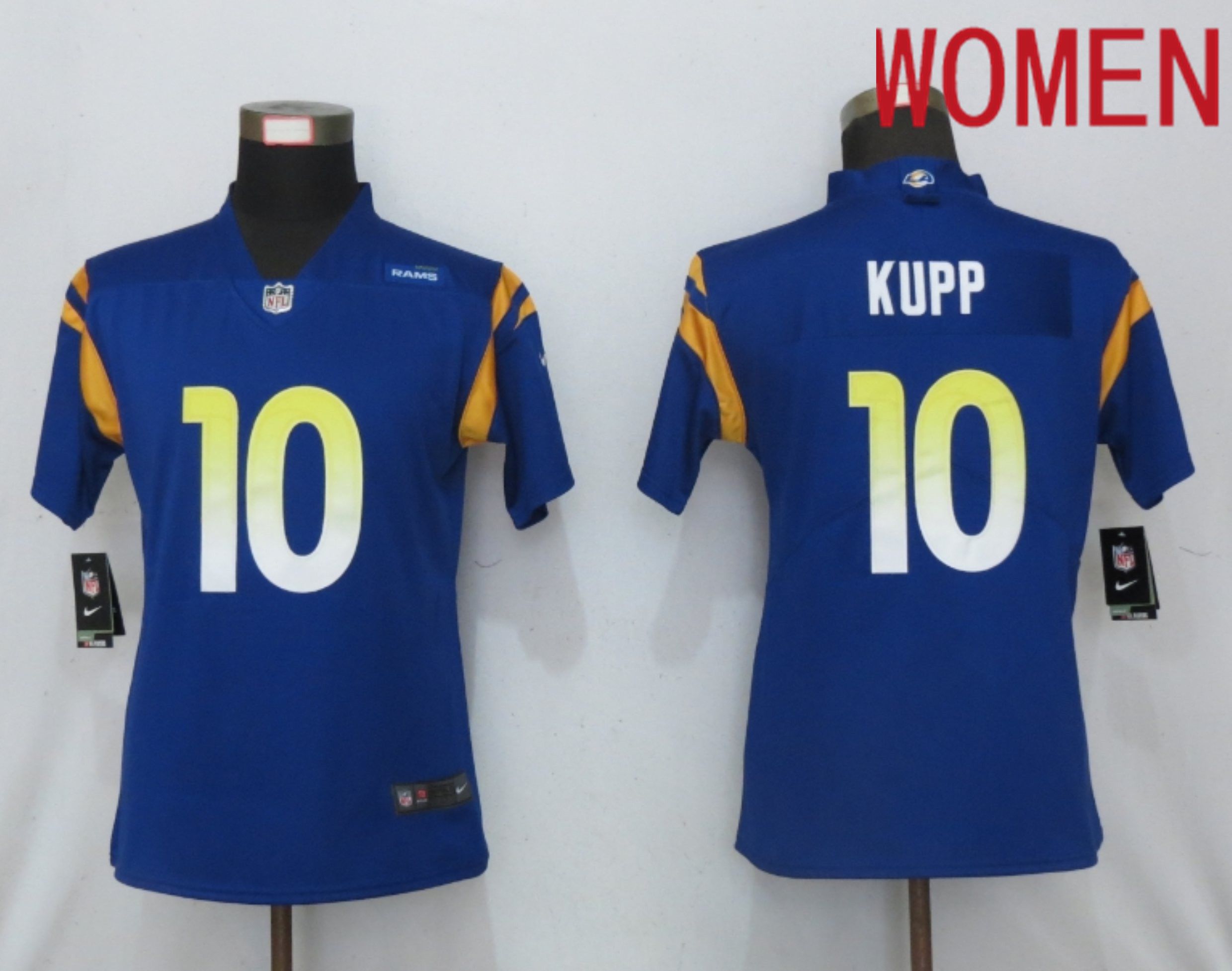 Women Los Angeles Rams 10 Kupp Royal Los Angeles Rams Vapor Elite Playe Nike NFL Jerseys